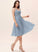 Fabric Knee-Length A-Line Silhouette Straps Lace V-neck Neckline Length Lorelai Natural Waist A-Line/Princess Bridesmaid Dresses