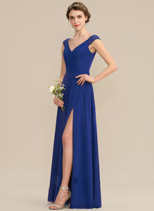 Fabric A-Line SplitFront Length Silhouette V-neck Embellishment Floor-Length Ruffle Neckline Jordin V-Neck Bridesmaid Dresses