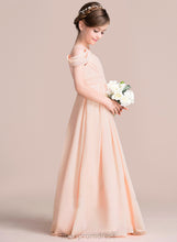 Load image into Gallery viewer, One-Shoulder Monserrat Chiffon With A-Line Floor-Length Ruffle Junior Bridesmaid Dresses