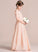 One-Shoulder Monserrat Chiffon With A-Line Floor-Length Ruffle Junior Bridesmaid Dresses
