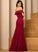 Neckline SplitFront Embellishment Silhouette Sheath/Column CascadingRuffles Length Off-the-Shoulder Floor-Length Fabric Pru Straps Bridesmaid Dresses