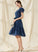 Neckline Silhouette Fabric Length Bow(s) Embellishment CascadingRuffles A-Line Knee-Length V-neck Hilda Bridesmaid Dresses