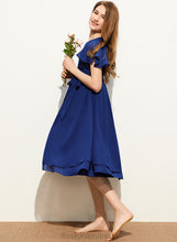 Load image into Gallery viewer, Bow(s) Giovanna Junior Bridesmaid Dresses With Chiffon A-Line Neck Scoop Knee-Length