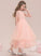 With Skye Junior Bridesmaid Dresses Beading A-Line Organza Ankle-Length Sequins Neck Scoop