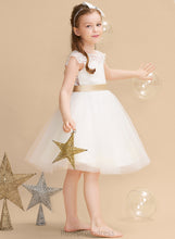 Load image into Gallery viewer, - Short sash) Emma Flower Flower Girl Dresses Sash/Bow(s) Sleeves Scoop (Undetachable Tulle/Lace Girl Dress A-Line Neck Knee-length With