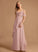 Floor-Length Embellishment V-neck A-Line Length Ruffle Fabric Silhouette Neckline Estrella Bridesmaid Dresses