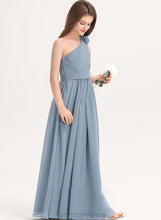 Load image into Gallery viewer, Chiffon With Floor-Length A-Line Sandra Ruffle One-Shoulder Junior Bridesmaid Dresses Flower(s)
