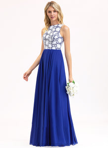 ScoopNeck Lace Silhouette Length Neckline Fabric Straps A-Line Floor-Length Cornelia Bridesmaid Dresses