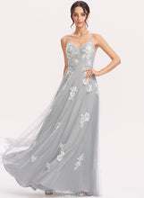Load image into Gallery viewer, Silhouette Lace Length Embellishment Fabric Floor-Length A-Line Neckline V-neck Tatum Bridesmaid Dresses
