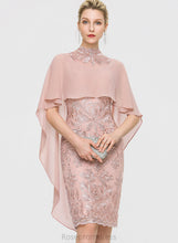 Load image into Gallery viewer, High Felicity Knee-Length Cocktail Dresses Sheath/Column Lace Chiffon Dress Neck Cocktail