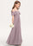 With A-Line Junior Bridesmaid Dresses Mckenzie Chiffon Floor-Length Off-the-Shoulder Ruffle