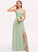 Silhouette V-neck Embellishment Length Fabric Ruffle SplitFront Floor-Length Neckline A-Line Elva V-Neck Bridesmaid Dresses