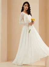 Load image into Gallery viewer, Wedding A-Line With Train Sweep Lace V-neck Wedding Dresses Dress Kaydence