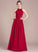 Length Ruffle Neckline Silhouette ScoopNeck A-Line Fabric Embellishment Floor-Length Adelyn Bridesmaid Dresses