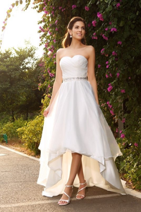 High Loe Ivory Sweetheart Open Back Simple Elegant Wedding Dresses