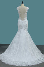 Load image into Gallery viewer, 2024 Off The Shoulder Mermaid Lace Wedding Dresses With Handmade Flowers