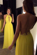 Load image into Gallery viewer, 2024 Scoop Chiffon Prom Dresses A Line With Applique And Beads