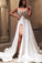 Sexy A Line Satin Sweetheart Slit Appliques Prom Dresses, Evening Formal Dresses SRS15592