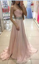 Load image into Gallery viewer, Sweetheart Charming Strapless Handmade A-Line Beads Formal Prom Dresses RS759