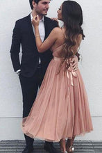 Load image into Gallery viewer, Simple A Line V Neck Tulle Tea Length Short Prom Dresses, Evening SRS20444