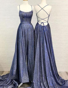 Sparkly A Line Hot Selling Spaghetti Straps Prom Dresses, Long Evening SRS20471