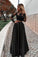 2023 Long Sleeves Scoop Prom Dresses A Line Satin With Applique Two Pieces