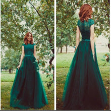 Load image into Gallery viewer, Sexy Green Prom Dress Tulle Prom Dresses Long Evening Dress Green Formal Dress Prom Dressses RS166