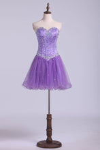 Load image into Gallery viewer, 2024 Homecoming Dresses Sweetheart A Line Short With Rhinestones