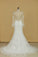 2024 Mermaid Scoop With Applique Long Sleeves Wedding Dresses Tulle Court Train