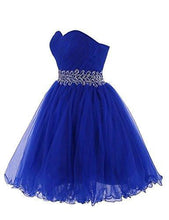 Load image into Gallery viewer, Sweetheart Short Blue Bridesmaid Dresses Homecoming Dresses RS769