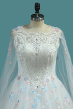 Load image into Gallery viewer, 2023 Ball Gown Scoop Neck Wedding Dresses Lace Up With Appliques And Beads
