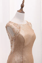 Load image into Gallery viewer, 2024 Sequins Prom Dresses Scoop Mermaid With Beads Sweep Train