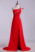 Load image into Gallery viewer, 2024 Prom Dresses Sheath Floor Length One Shoulder With Slit