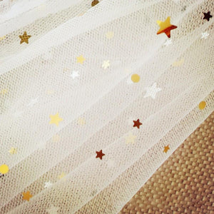 Elegant Short Sequins Tulle Wedding Veils with Stars SRS15580