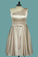 2023 New Arrival Cocktail Dresses One Shoulder A Line With Sash Satin