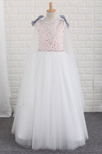 Load image into Gallery viewer, 2024 Flower Girl Dresses Scoop With Beading A Line Floor Length