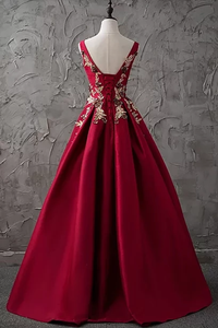 A-Line Bateau Floor-Length Sleeveless Satin Prom Dress/Evening Dress SRSPJQ7ECFK