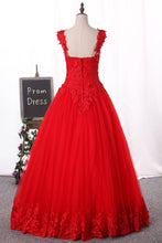 Load image into Gallery viewer, 2023 Off-The-Shoulder Prom Dresses Ball Gown Tulle With Applique Zipper Back