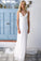 2023 Boho V-neck A-Line White Cheap Lace Chiffon Backless Sash Summer Beach Wedding SRS10071