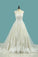 2024 Chapel Train Wedding Dresses Bateau Tulle With Applique And Sash A Line