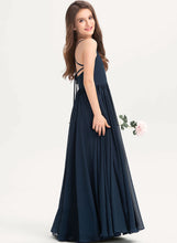 Load image into Gallery viewer, Floor-Length With Bow(s) Square Renee Junior Bridesmaid Dresses Chiffon A-Line Neckline