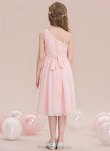Load image into Gallery viewer, Junior Bridesmaid Dresses Knee-Length Amari With Ruffle One-Shoulder A-Line Chiffon