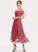 CascadingRuffles Silhouette Length Embellishment A-Line Neckline Fabric Off-the-Shoulder Tea-Length Sibyl Bridesmaid Dresses