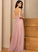SplitFront Length Neckline Silhouette Floor-Length A-Line Fabric V-neck Embellishment Ruffle Kaitlyn Sleeveless Bridesmaid Dresses
