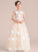 Junior Bridesmaid Dresses Ball-Gown/Princess Neck Bow(s) With Tess Tulle Flower(s) Scoop Floor-Length
