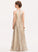 Janet A-Line Junior Bridesmaid Dresses Sequined Neck Floor-Length Scoop