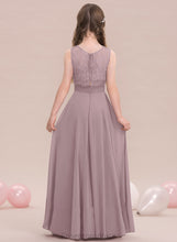 Load image into Gallery viewer, Floor-Length Junior Bridesmaid Dresses Melany Scoop Neck A-Line Chiffon