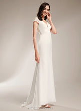 Load image into Gallery viewer, Wedding Chiffon Sheath/Column Train Lace Erica Wedding Dresses V-neck With Sweep Dress