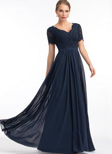 Length V-neck Lace A-Line Silhouette Neckline Floor-Length Fabric Sleeve Jaden A-Line/Princess Sleeveless Bridesmaid Dresses