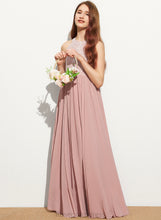 Load image into Gallery viewer, Floor-Length Lace With Scoop Sequins Junior Bridesmaid Dresses Neck A-Line Lilia Chiffon